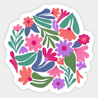 Bright happy flowers in cream Sticker